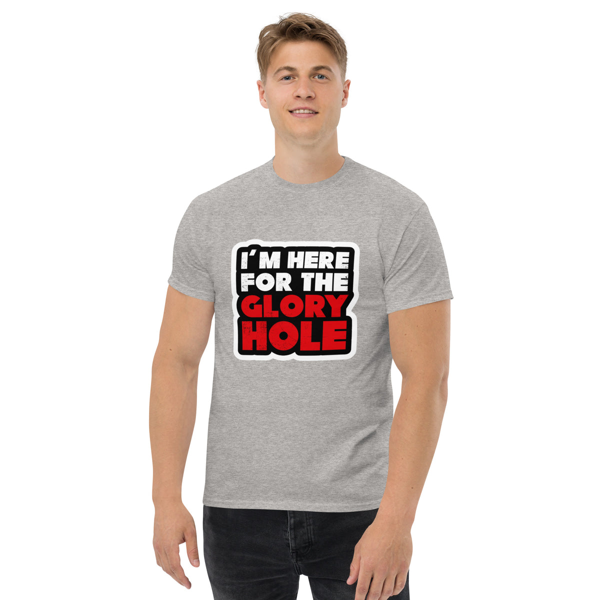 I'm Here for the Glory Hole The Salty Medic Clothing Co Men's classic tee Sport Grey