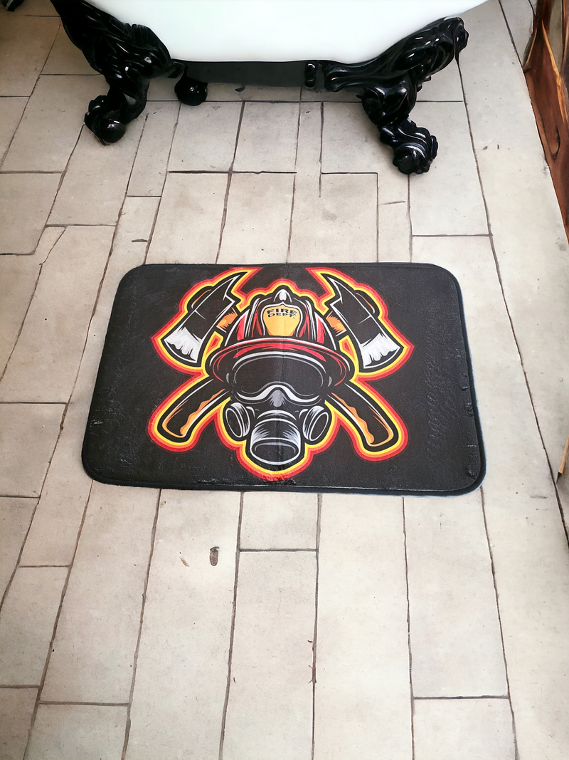 Heroic Grip: Firefighting Themed Non-Slip Indoor Door Mat