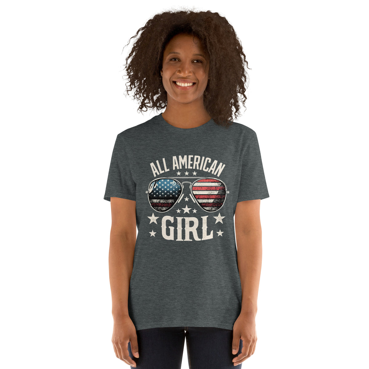 All American Girl Patriotic Aviator Sunglasses Tee – Signature Back Logo