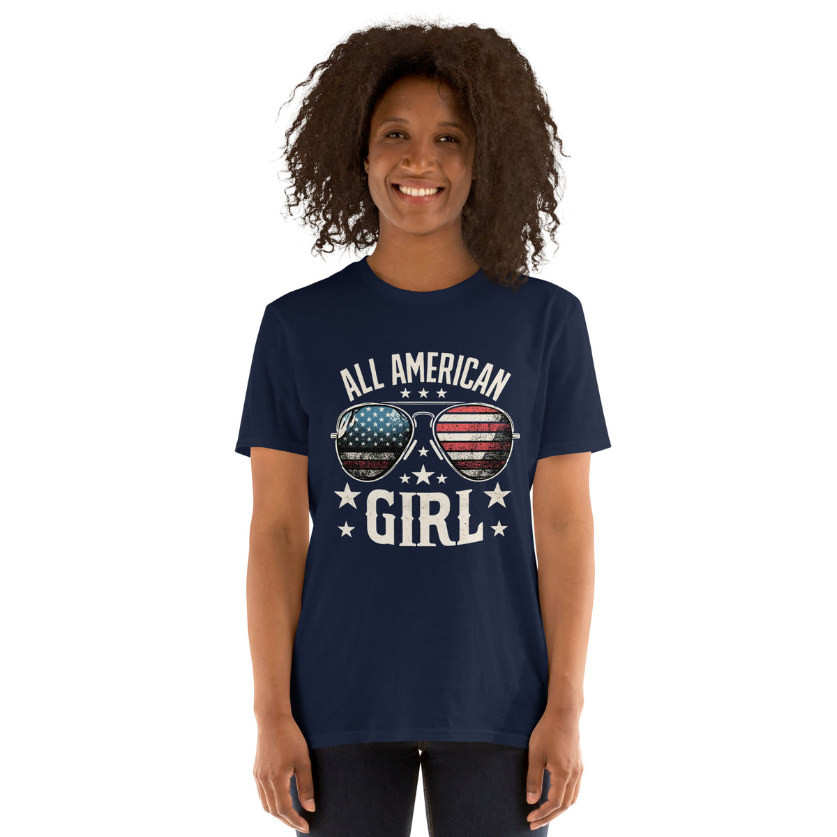 All American Girl Patriotic Aviator Sunglasses Tee – Signature Back Logo