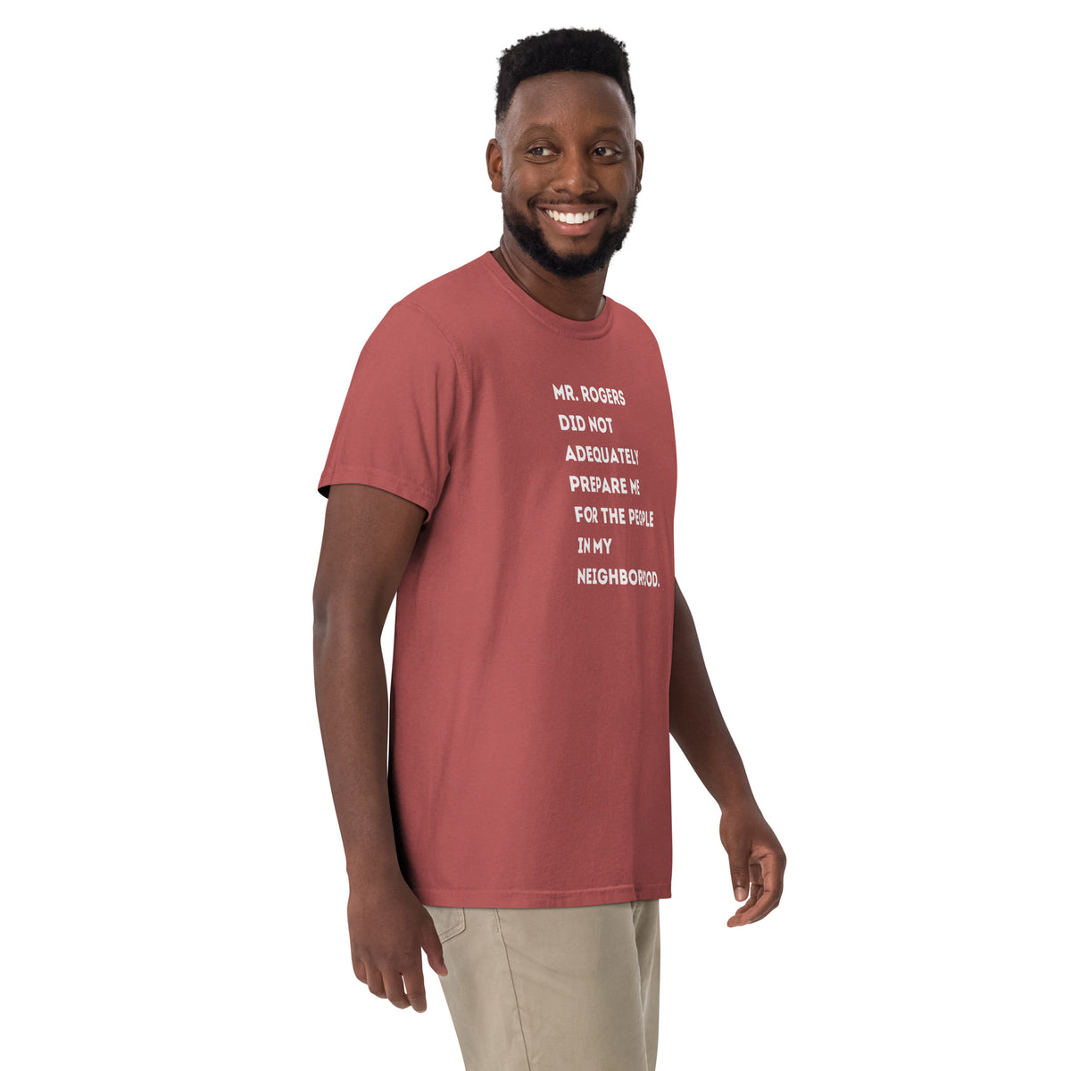 People in My Neighborhood Tee from The Salty Medic Clothing Co! Unisex garment-dyed heavyweight t-shirt Crimson