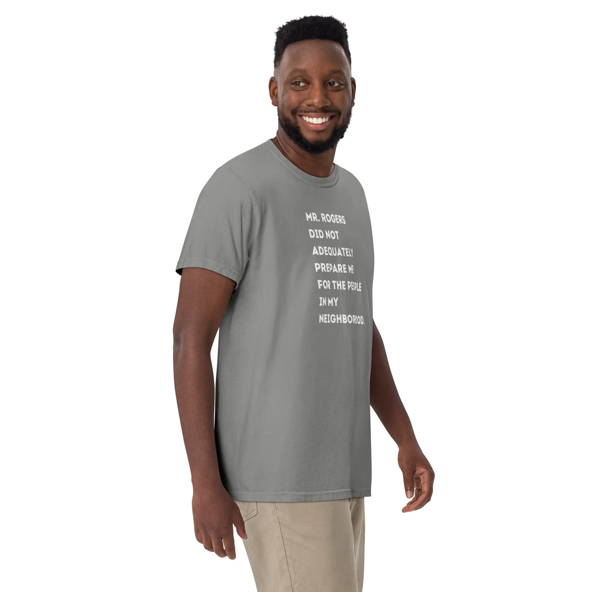 People in My Neighborhood Tee from The Salty Medic Clothing Co! Unisex garment-dyed heavyweight t-shirt Grey