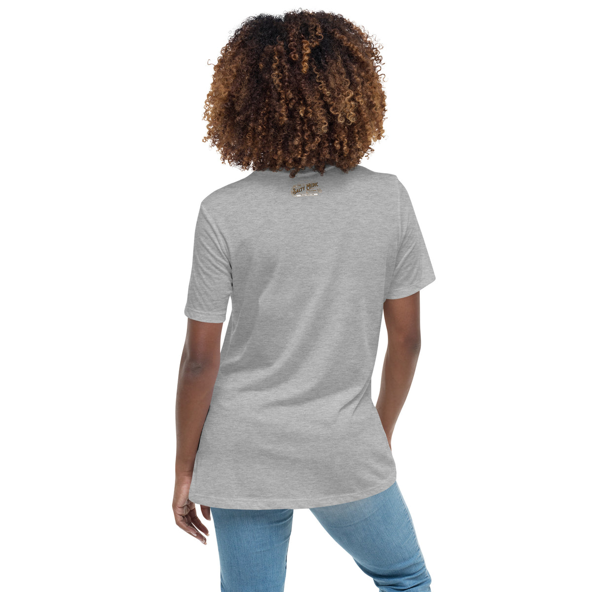 Football Mom Heartbeats on the Field: EKG Rhythm Tee High School Football Momlife The Salty Medic Clothing Co Design Bella Canvas Women's Relaxed T-Shirt