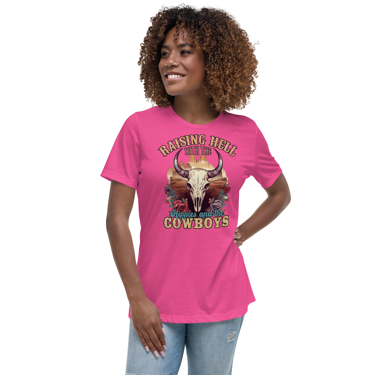 Raising Hell With the Hippies and the Cowboys Women's Relaxed T-Shirt