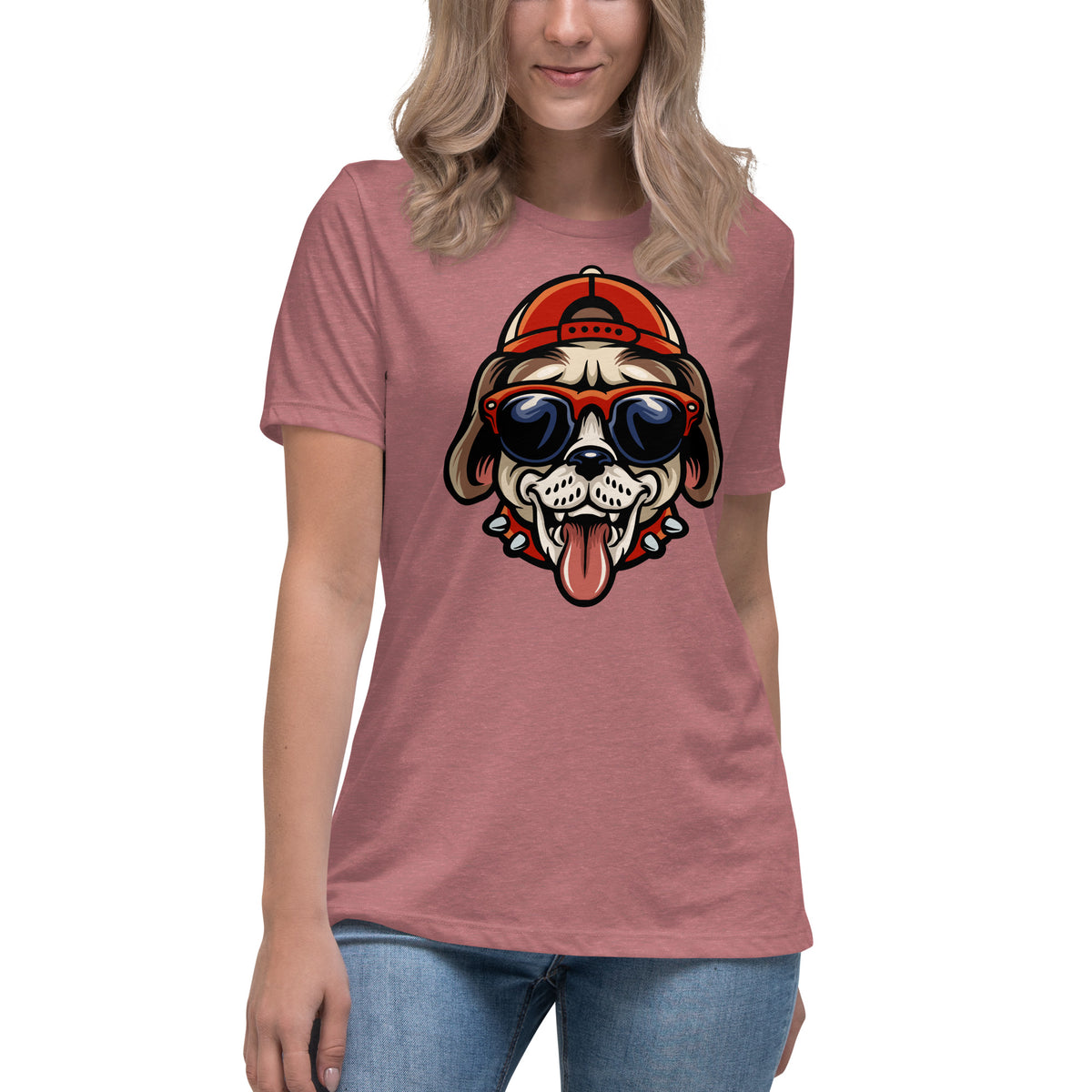 Funky Doggie Women's Relaxed T-Shirt Heather Mauve