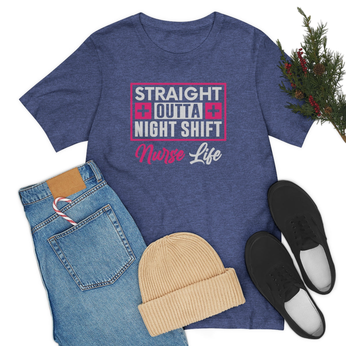 Straight outa night shift Nurse Life Women's Short Sleeve Tee