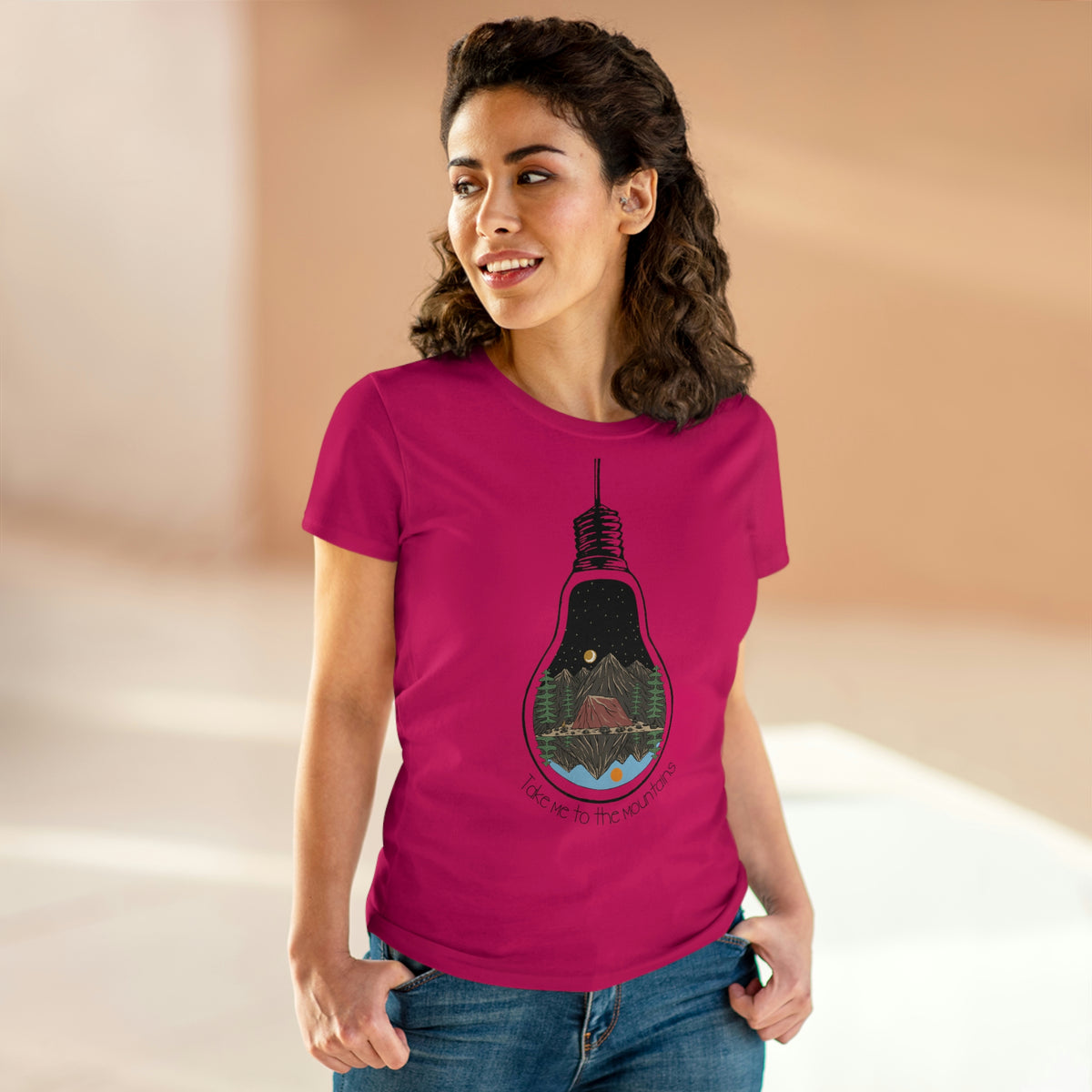 Take Me To The Mountains Women's Midweight Cotton Tee