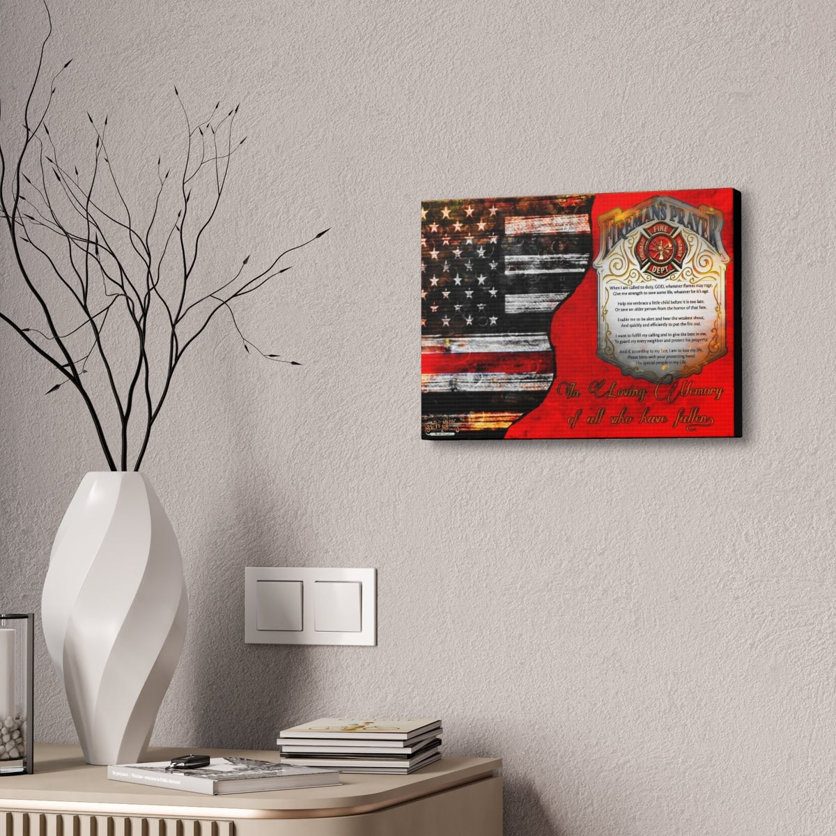 16"x12" Fireman's Prayer Small Canvas Wall Art