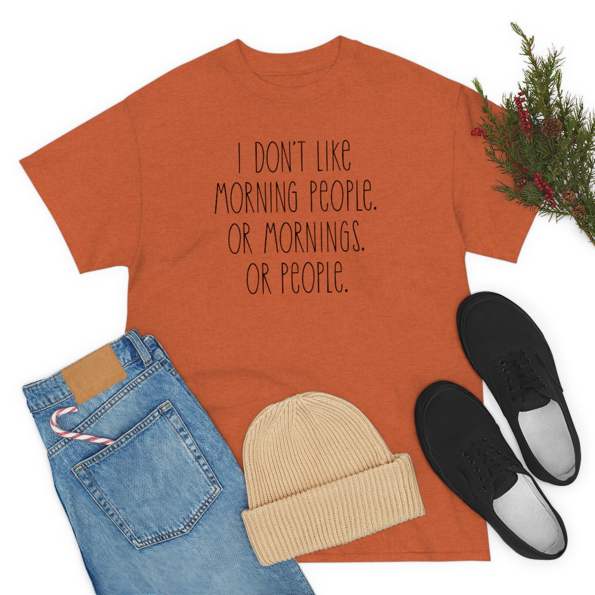 I don't like morning people Men's Heavy Cotton Tee