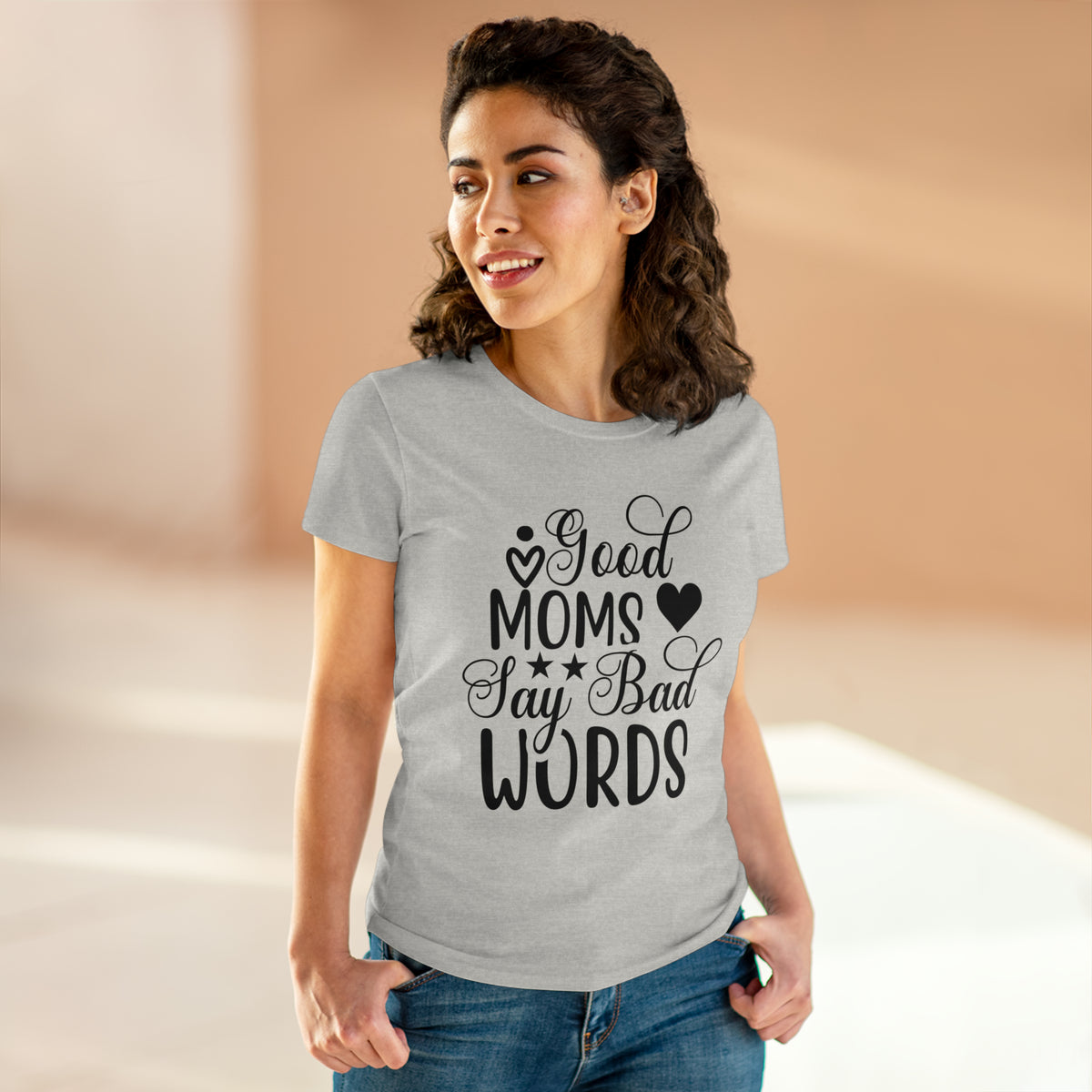 Good Mom's Say Bad Words Women's Cotton Tee Ash