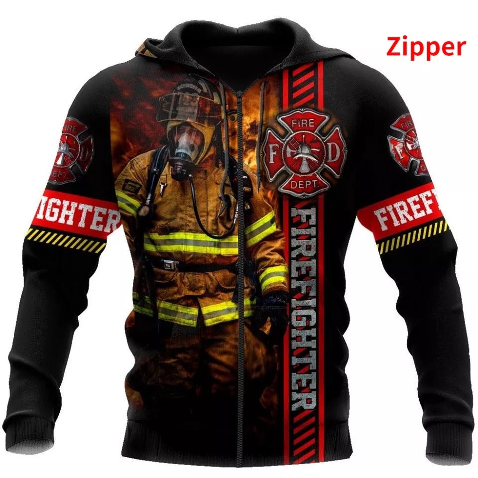 3D Firefighter Sublimated Hoodie, Zip-Up or Sweatshirt - Salty Medic Clothing Co.