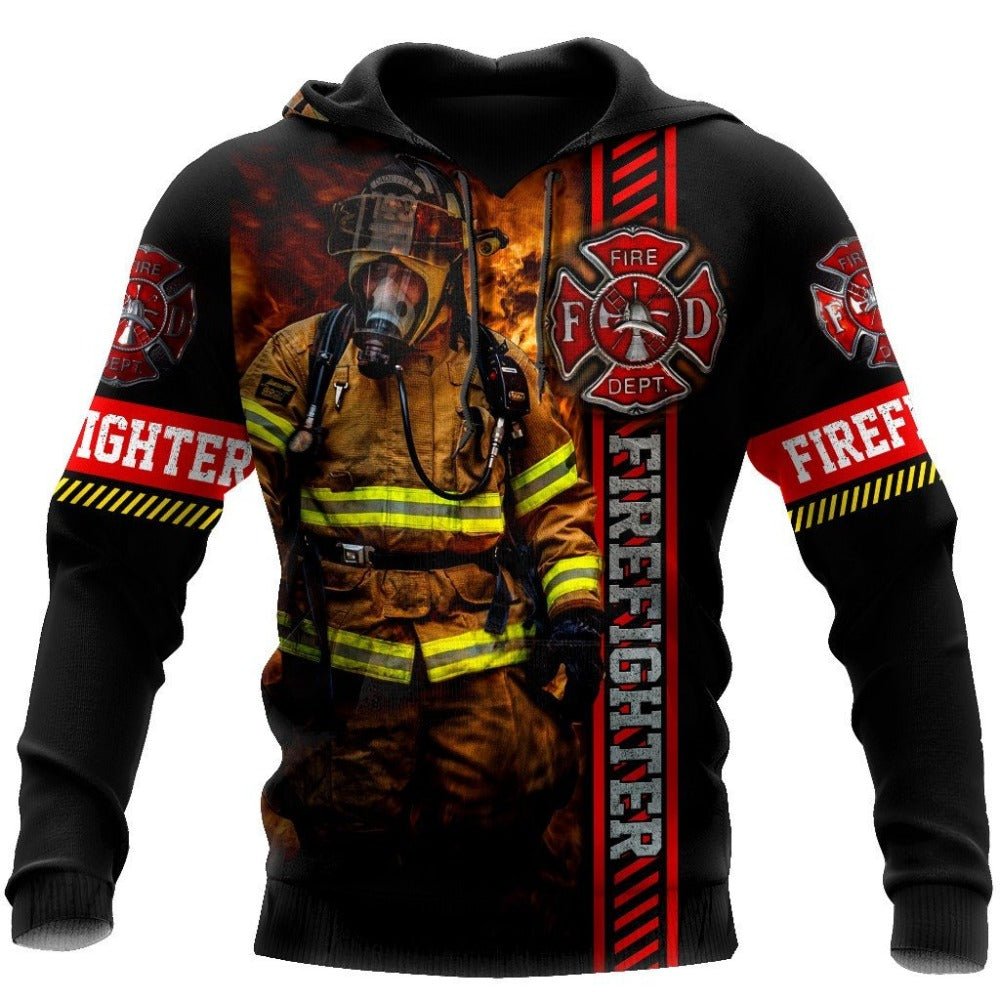 3D Firefighter Sublimated Hoodie, Zip-Up or Sweatshirt Hoodie