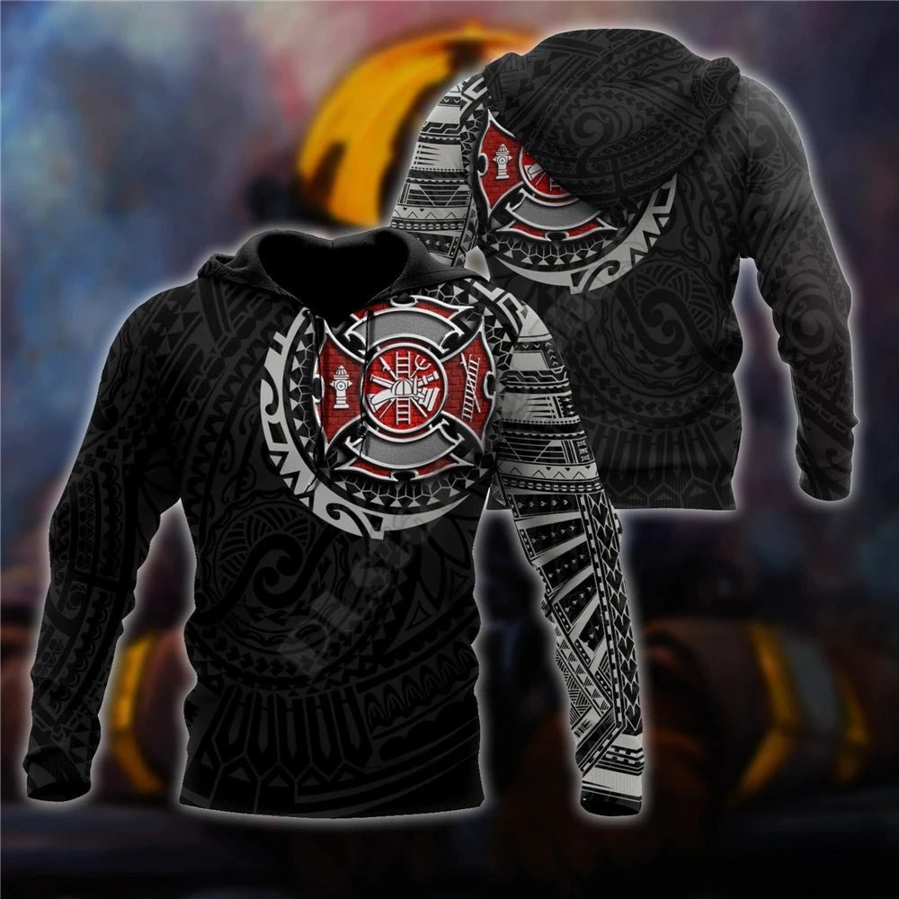 3D Sublimated Black Fire Rescue Soldier Hoodie, Zip-up or Sweatshirt - Salty Medic Clothing Co.