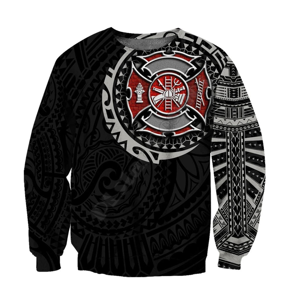 3D Sublimated Black Fire Rescue Soldier Hoodie, Zip-up or Sweatshirt Sweatshirts