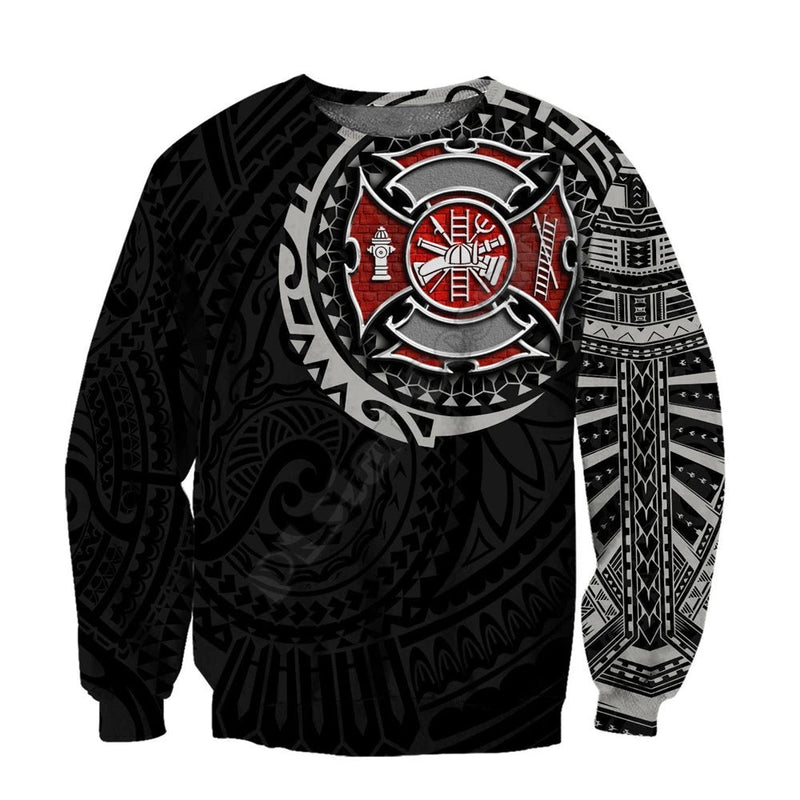 3D Sublimated Black Fire Rescue Soldier Hoodie, Zip-up or Sweatshirt - Salty Medic Clothing Co.