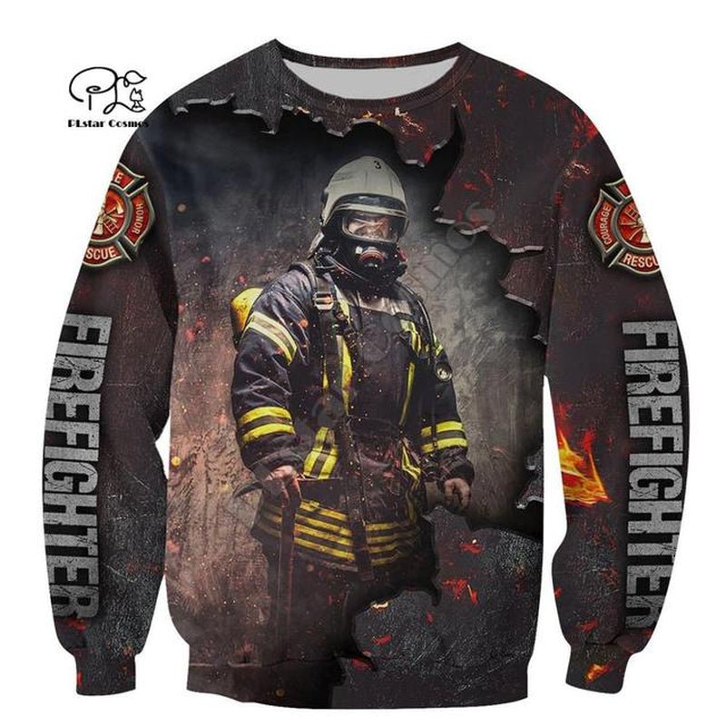 3D Sublimated Firefighter Hero Hoodie, Zip-Up or Sweatshirt - Salty Medic Clothing Co.