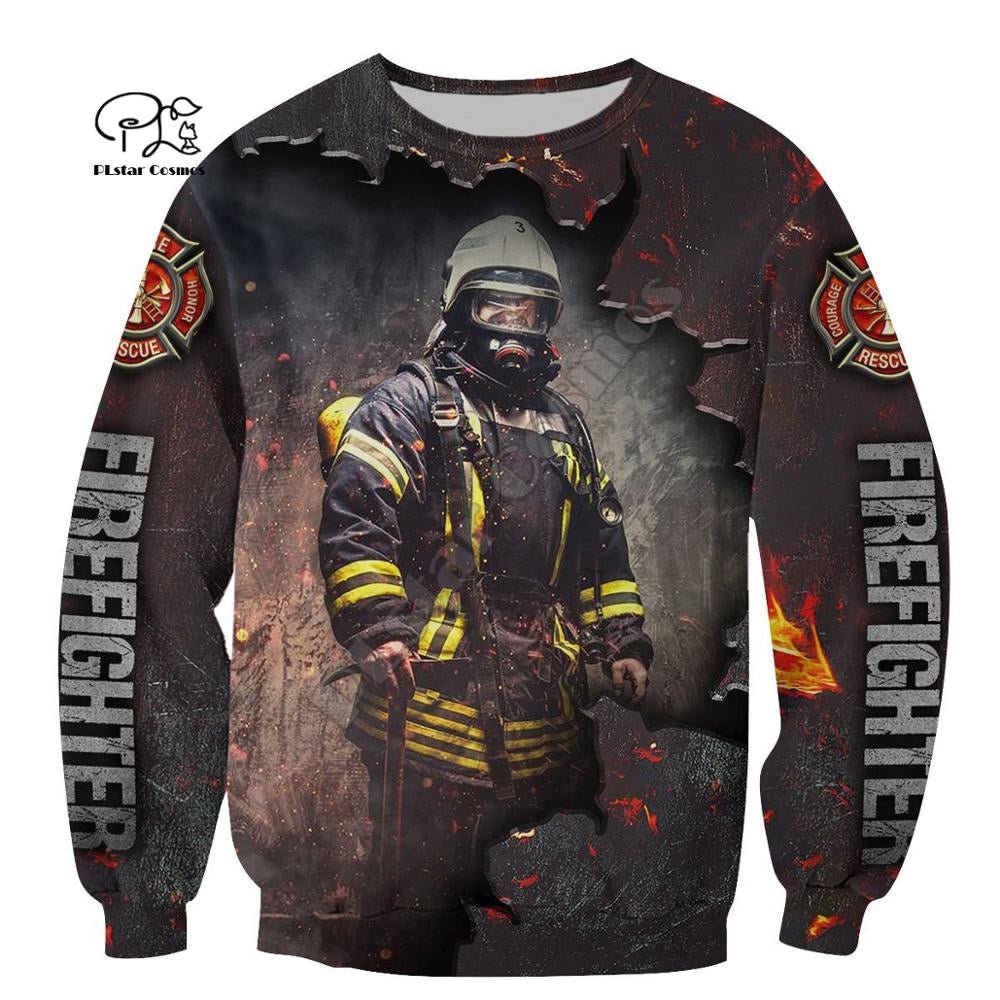 3D Sublimated Firefighter Hero Hoodie, Zip-Up or Sweatshirt