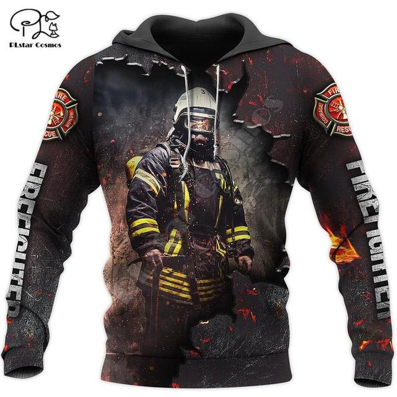 3D Sublimated Firefighter Hero Hoodie, Zip-Up or Sweatshirt Hoodies