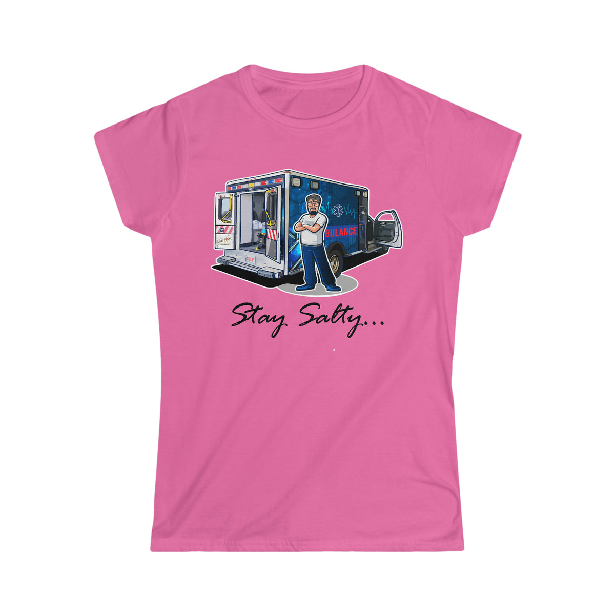 Limited Edition Stay Salty Women's Soft Style Tee Azalea