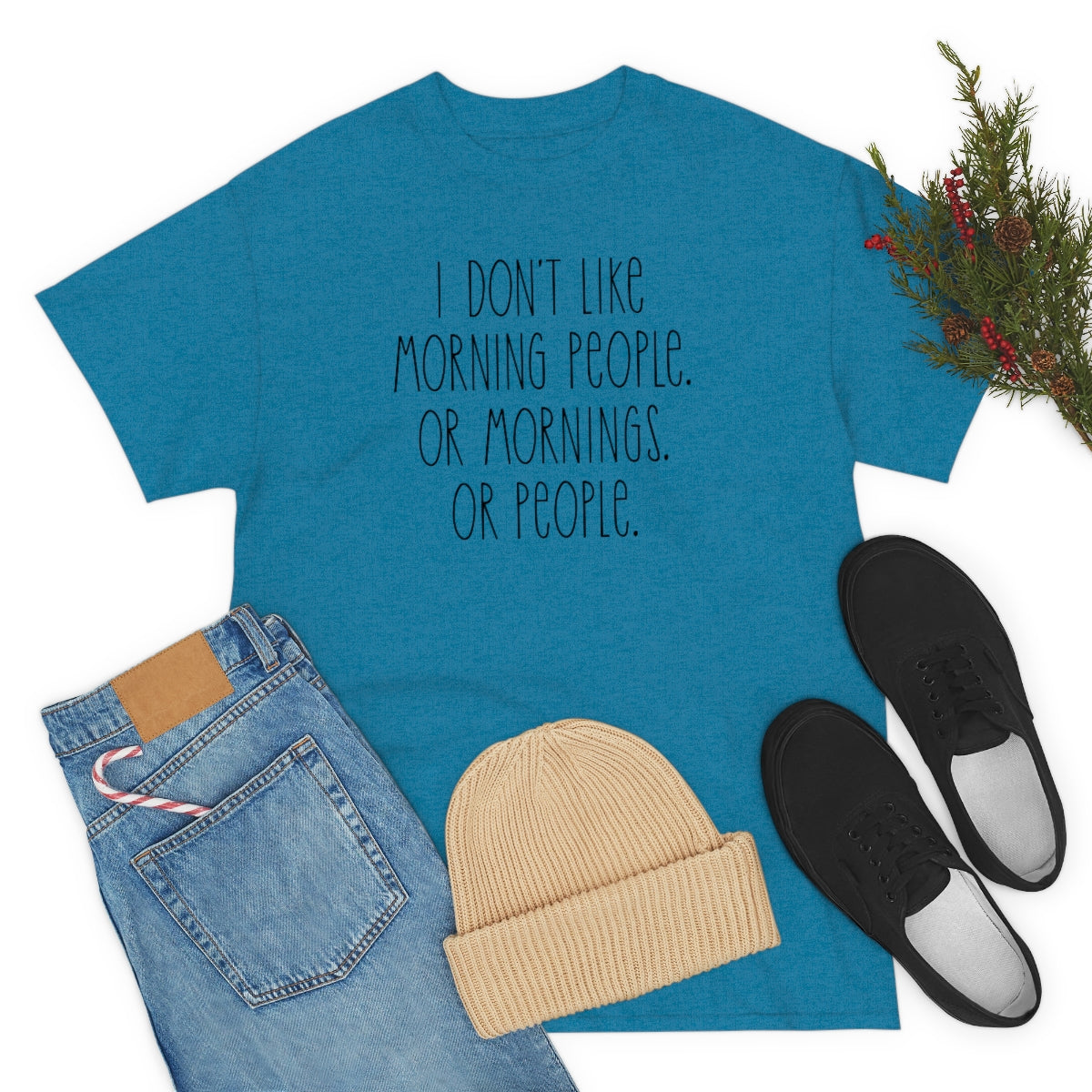 I don't like morning people Men's Heavy Cotton Tee