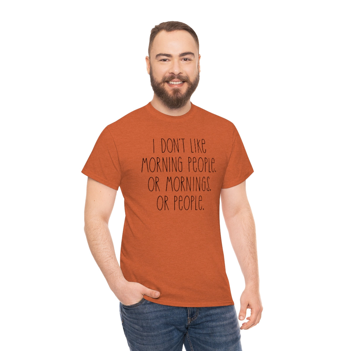 I don't like morning people Men's Heavy Cotton Tee