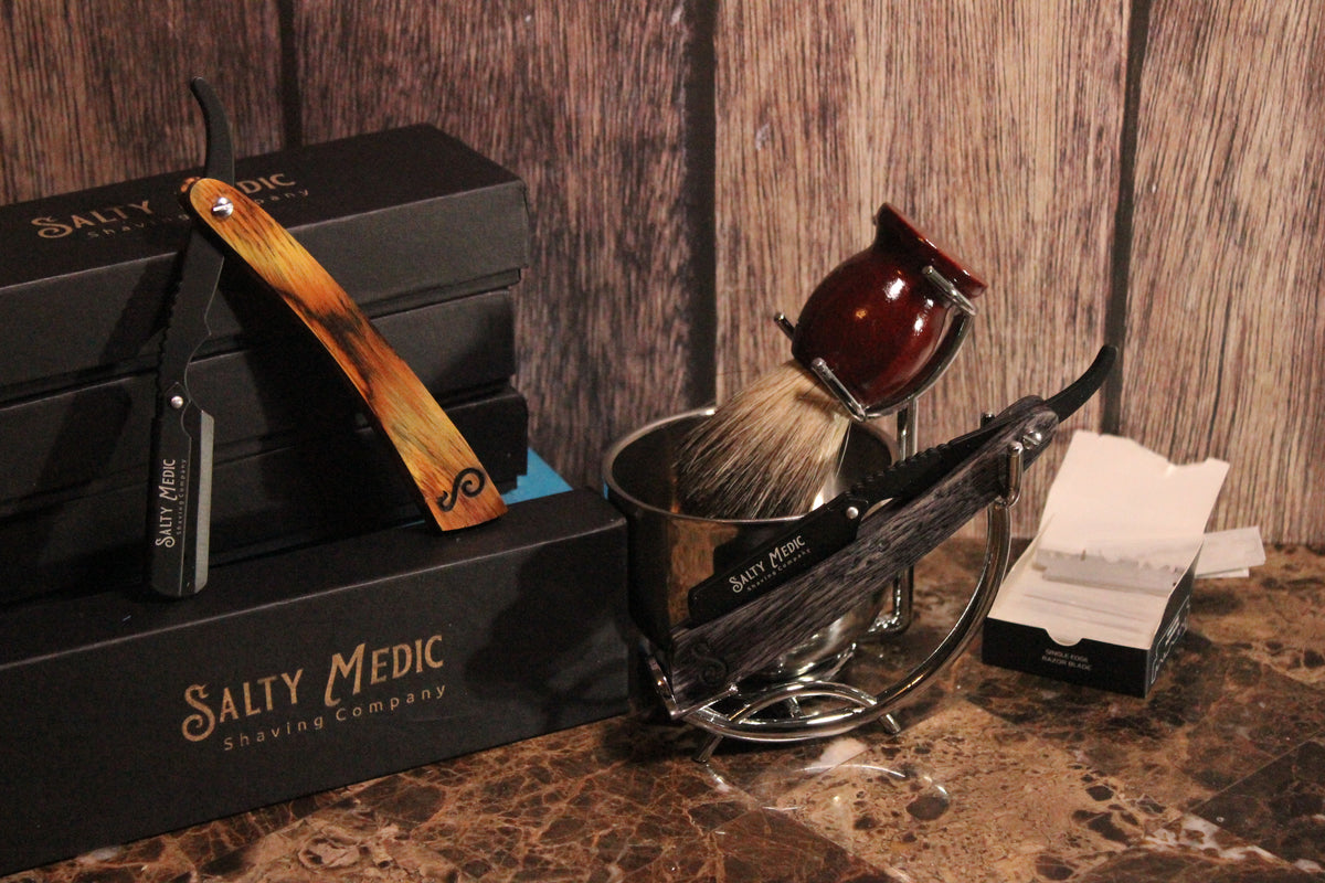 Premium Salty Medic Shaving Co Straight Razor - The Ultimate Shave for a Clean, Smooth Look!