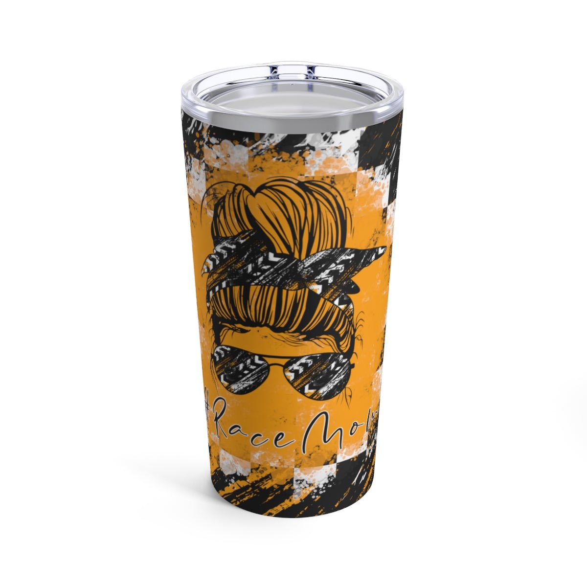 Abstract Race Mom Tumbler 20oz