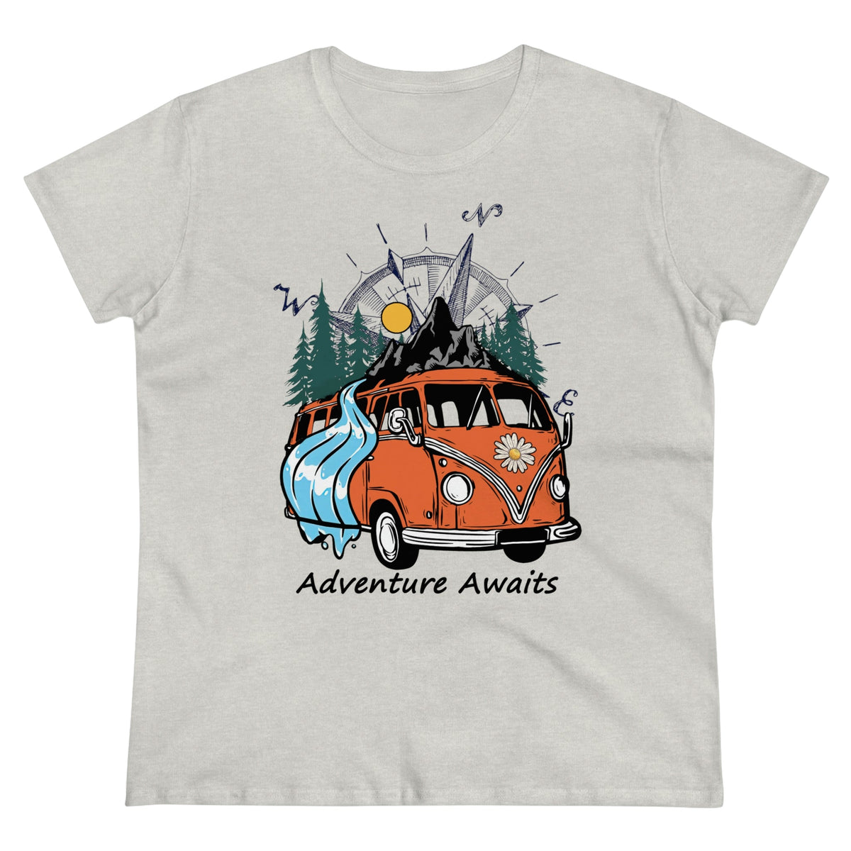 Adventure Awaits Women's Midweight Cotton Tee Ash