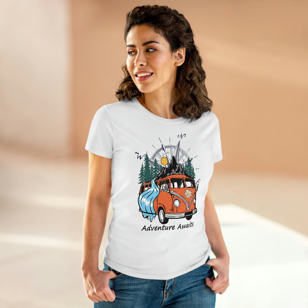 Adventure Awaits Women's Midweight Cotton Tee