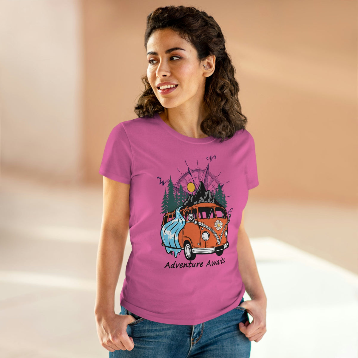 Adventure Awaits Women's Midweight Cotton Tee - Salty Medic Clothing Co.