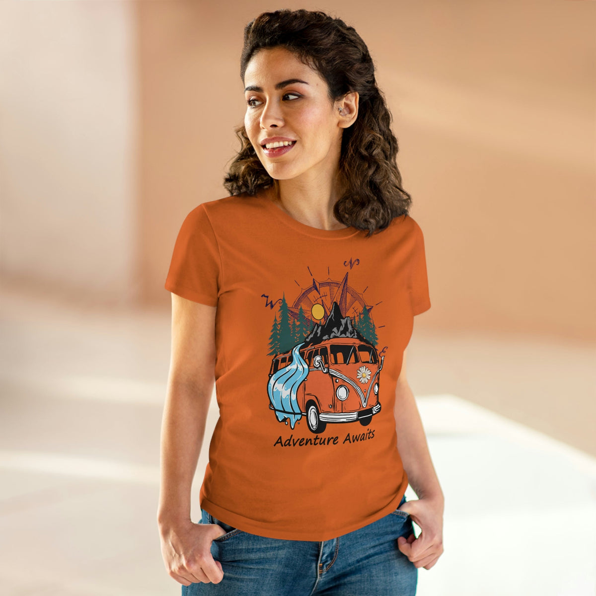 Adventure Awaits Women's Midweight Cotton Tee - Salty Medic Clothing Co.