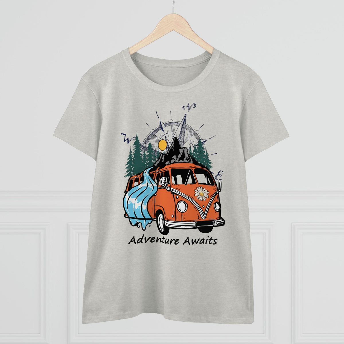 Adventure Awaits Women's Midweight Cotton Tee - Salty Medic Clothing Co.