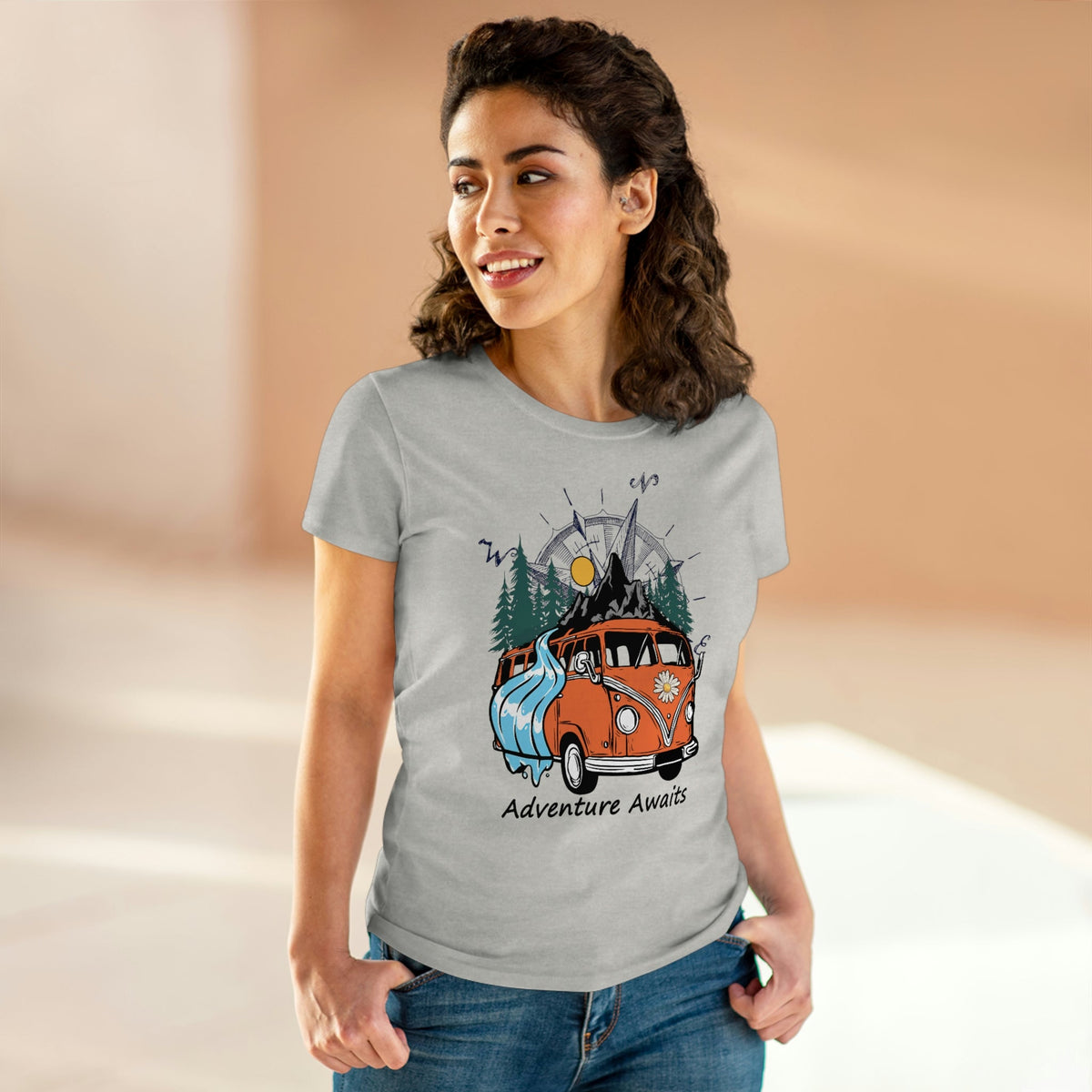 Adventure Awaits Women's Midweight Cotton Tee - Salty Medic Clothing Co.