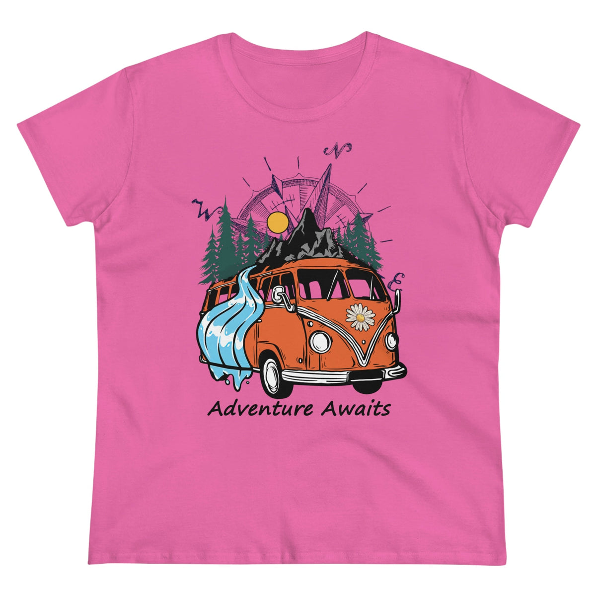 Adventure Awaits Women's Midweight Cotton Tee Azalea