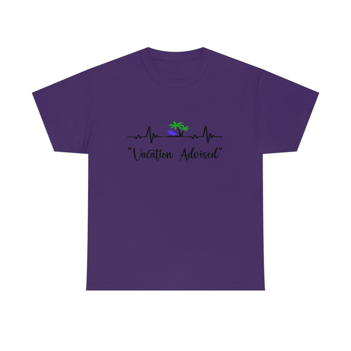 Analyzing Rhythm.... Vacation Advised Men's Heavy Cotton Tee Purple