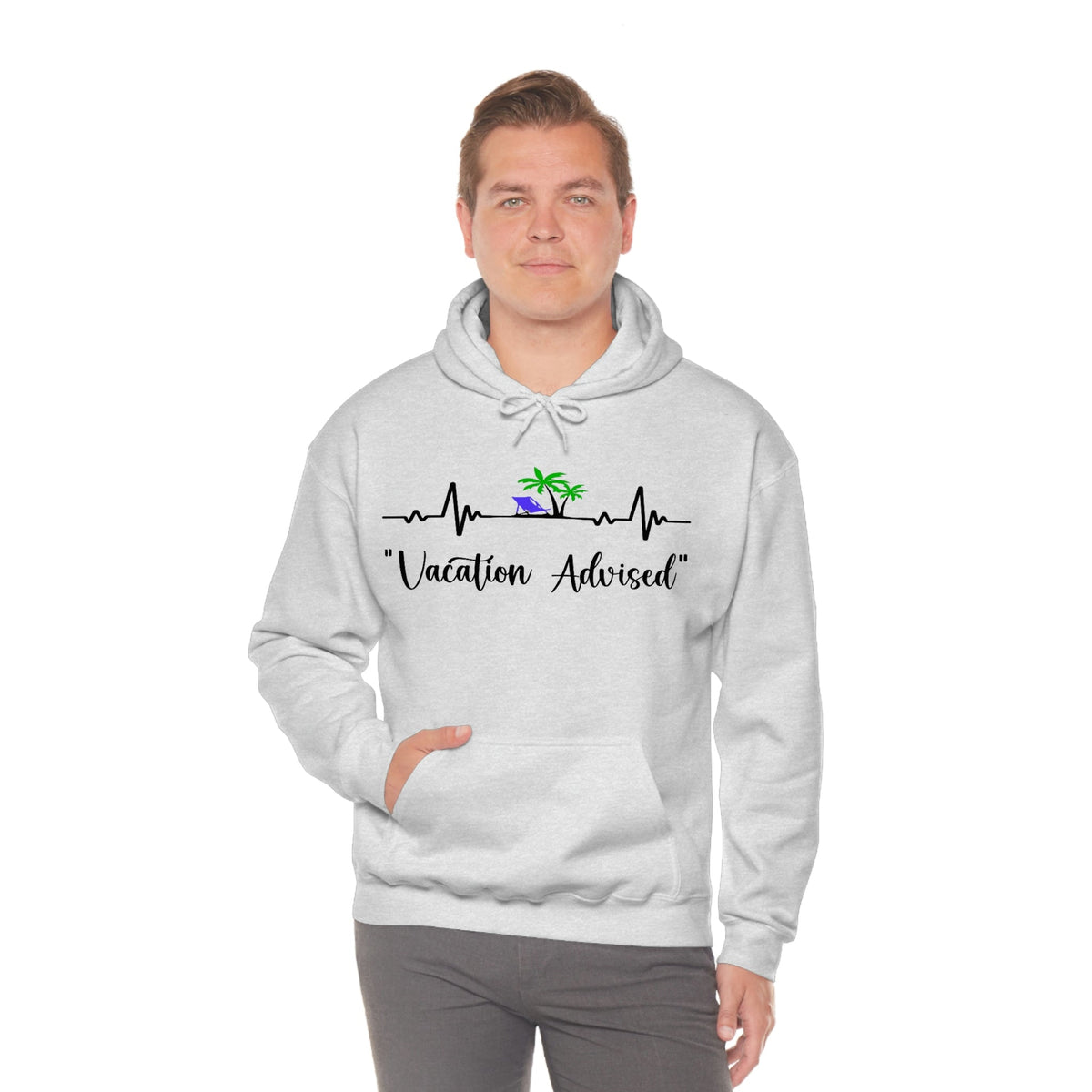 Analyzing Rhythm..... Vacation Advised Unisex Heavy Blend™ Hooded Sweatshirt Ash