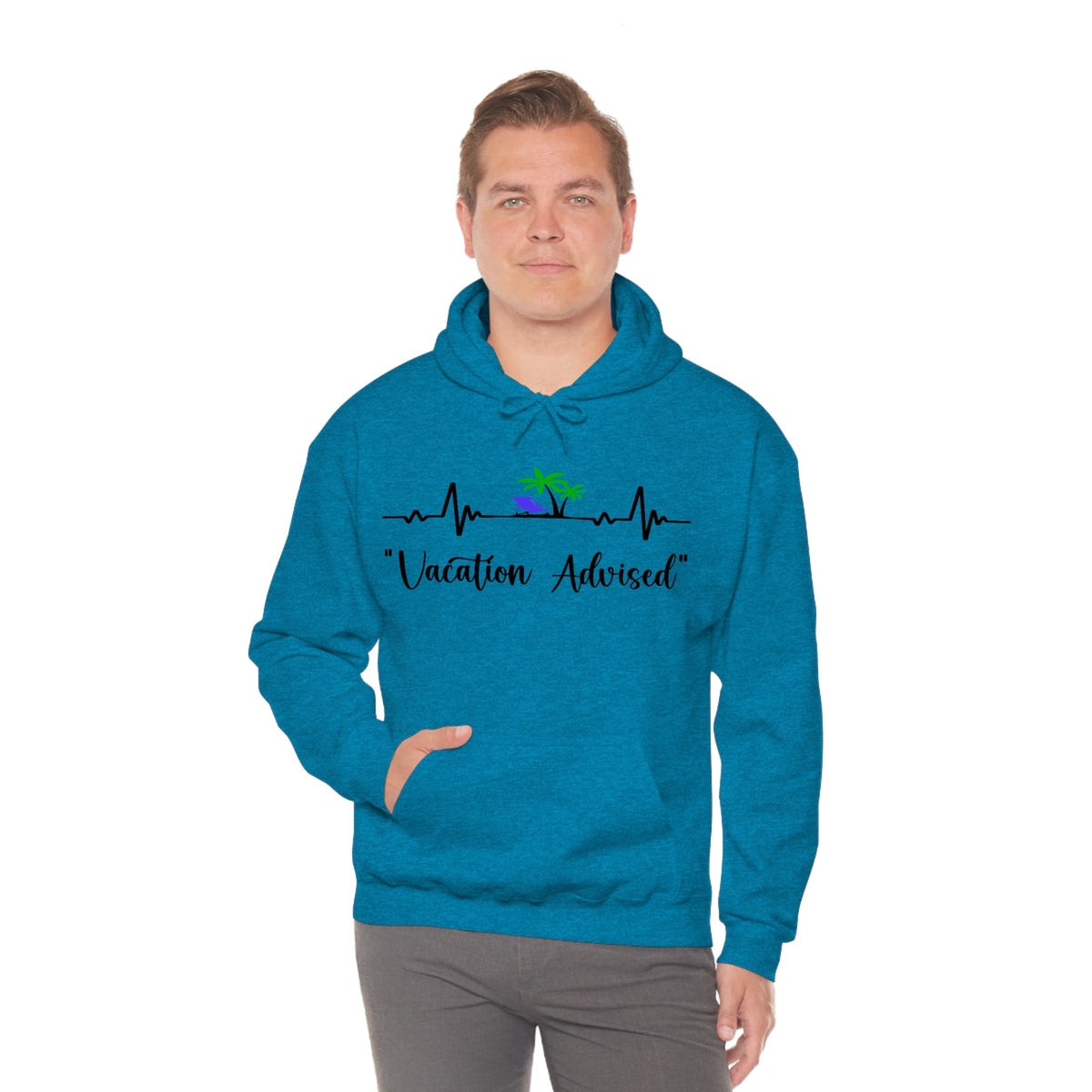 Analyzing Rhythm..... Vacation Advised Unisex Heavy Blend™ Hooded Sweatshirt Antique Sapphire