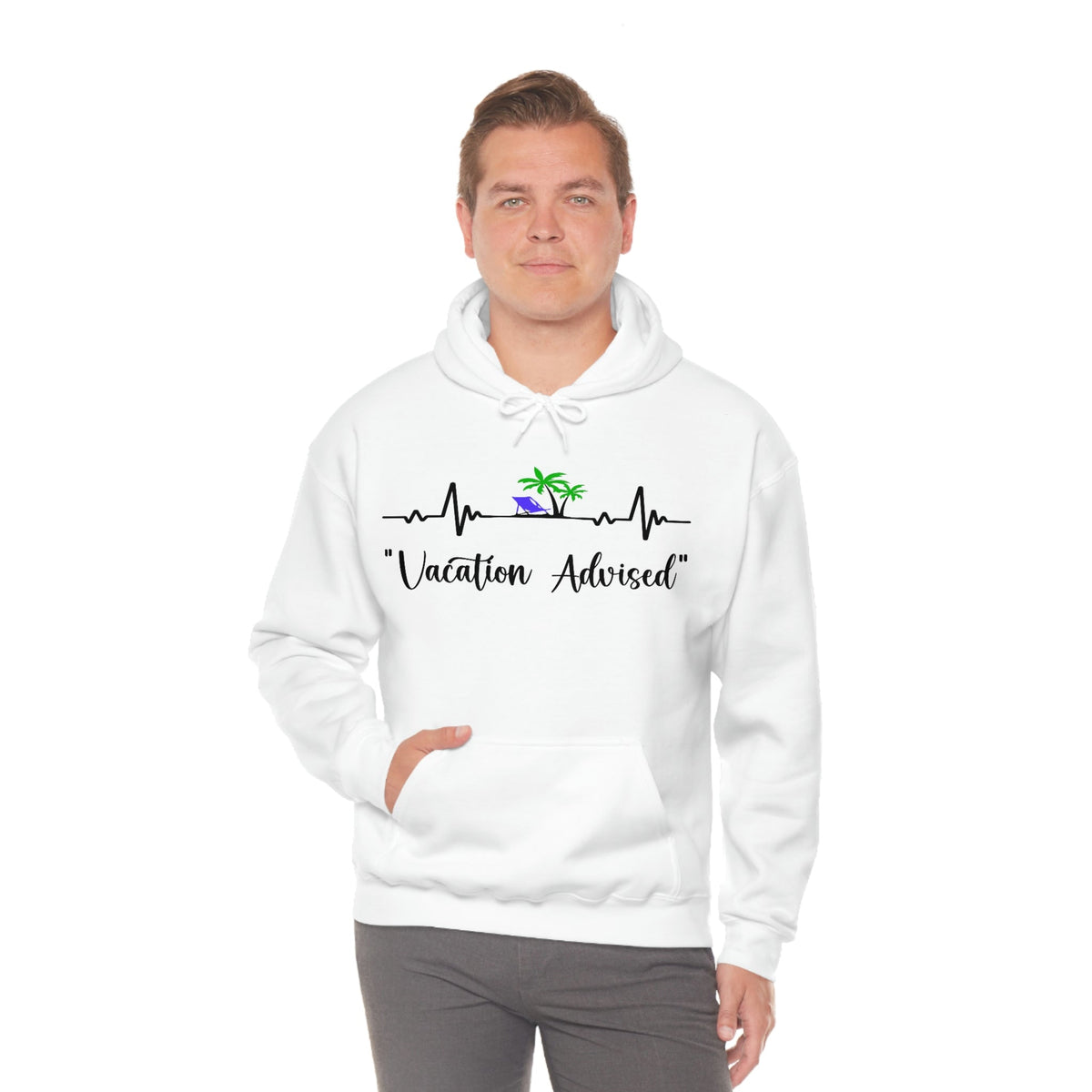 Analyzing Rhythm..... Vacation Advised Unisex Heavy Blend™ Hooded Sweatshirt White