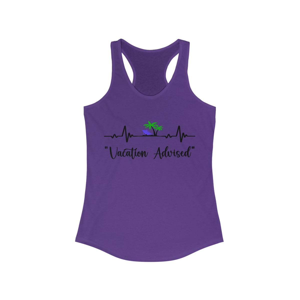 Analyzing Rhythm.....Vacation Advised Women's Ideal Racerback Tank Solid Purple Rush