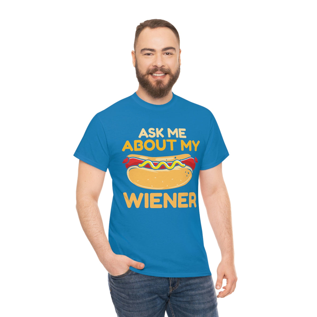 Ask Me About My Weiner Unisex Heavy Cotton Tee