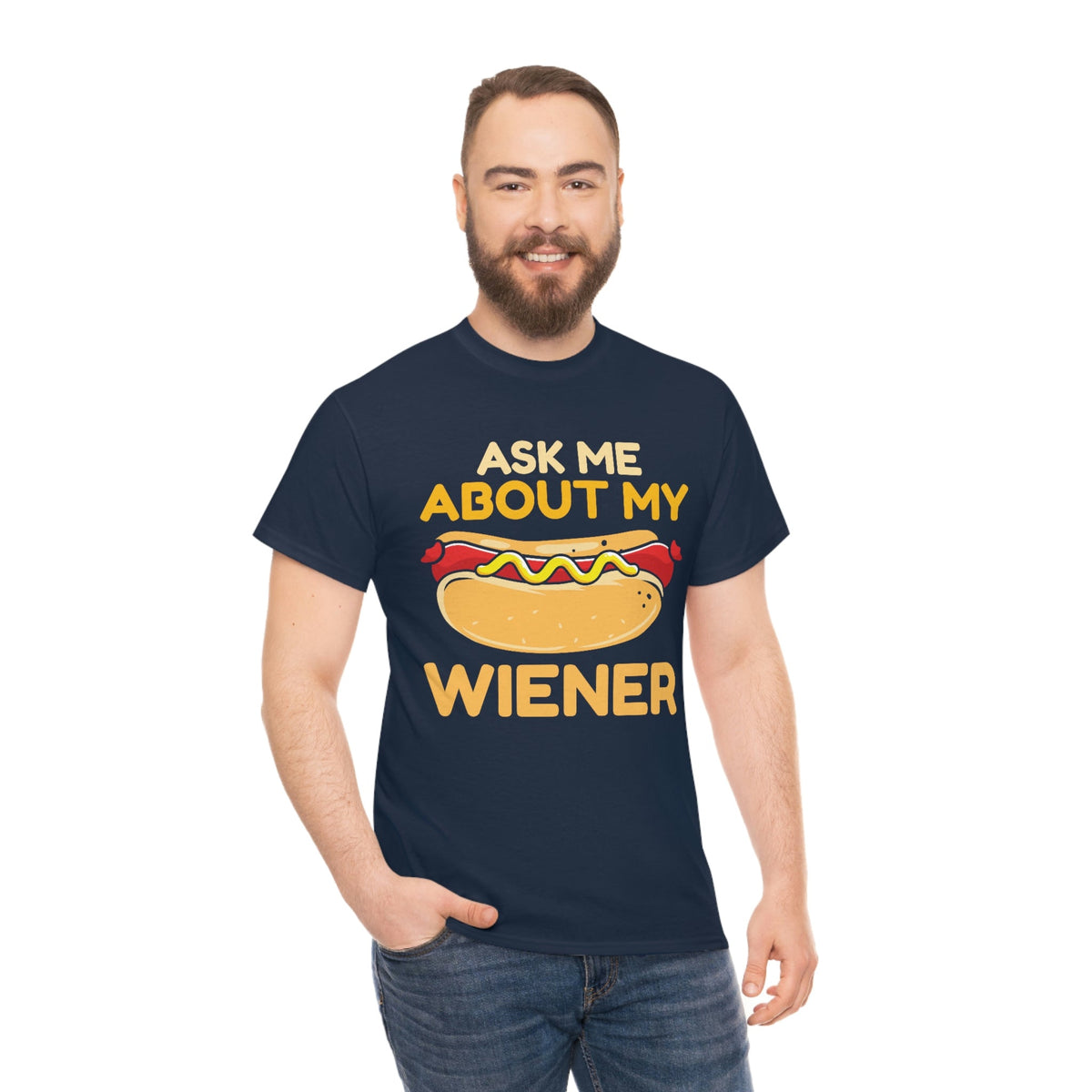 Ask Me About My Weiner Unisex Heavy Cotton Tee