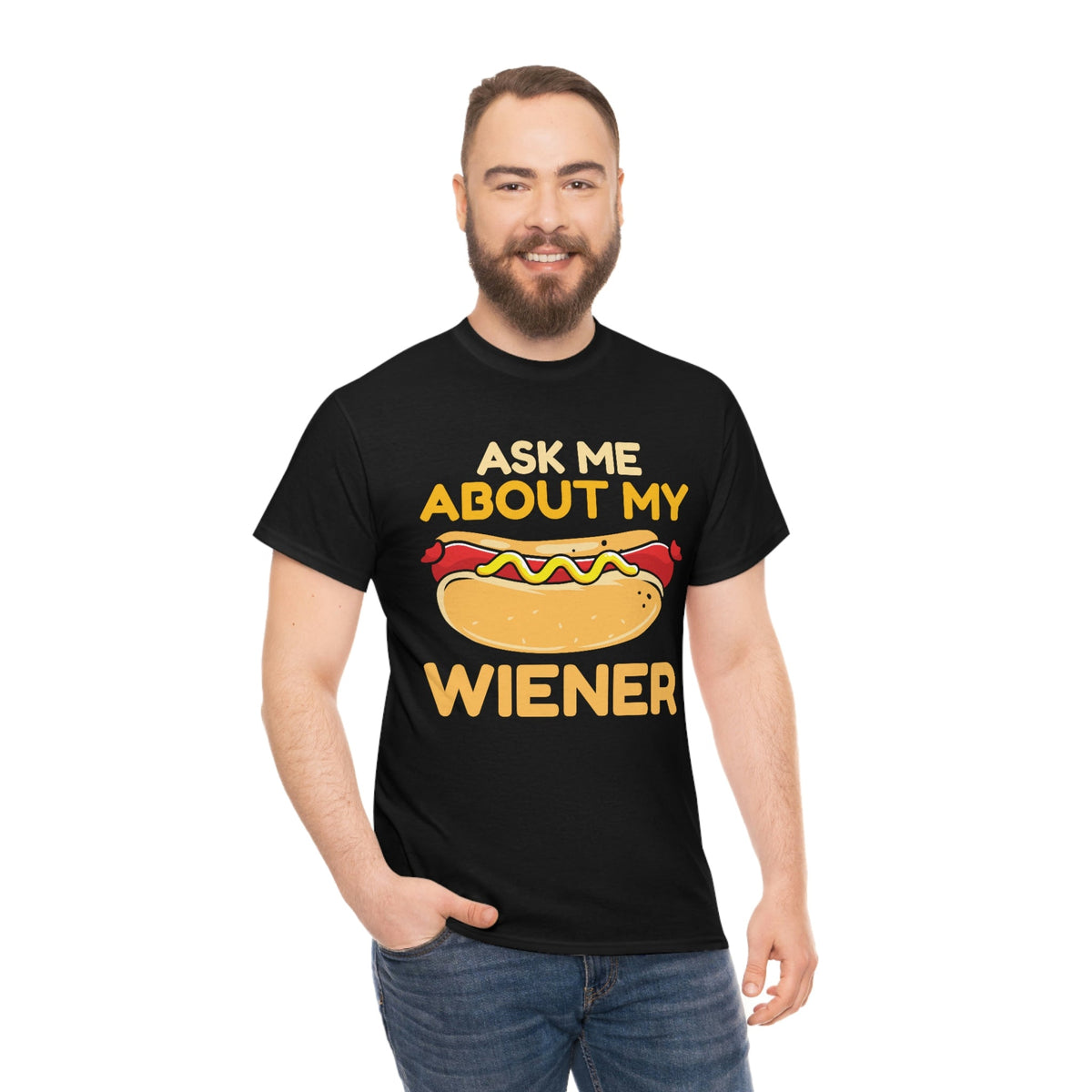 Ask Me About My Weiner Unisex Heavy Cotton Tee