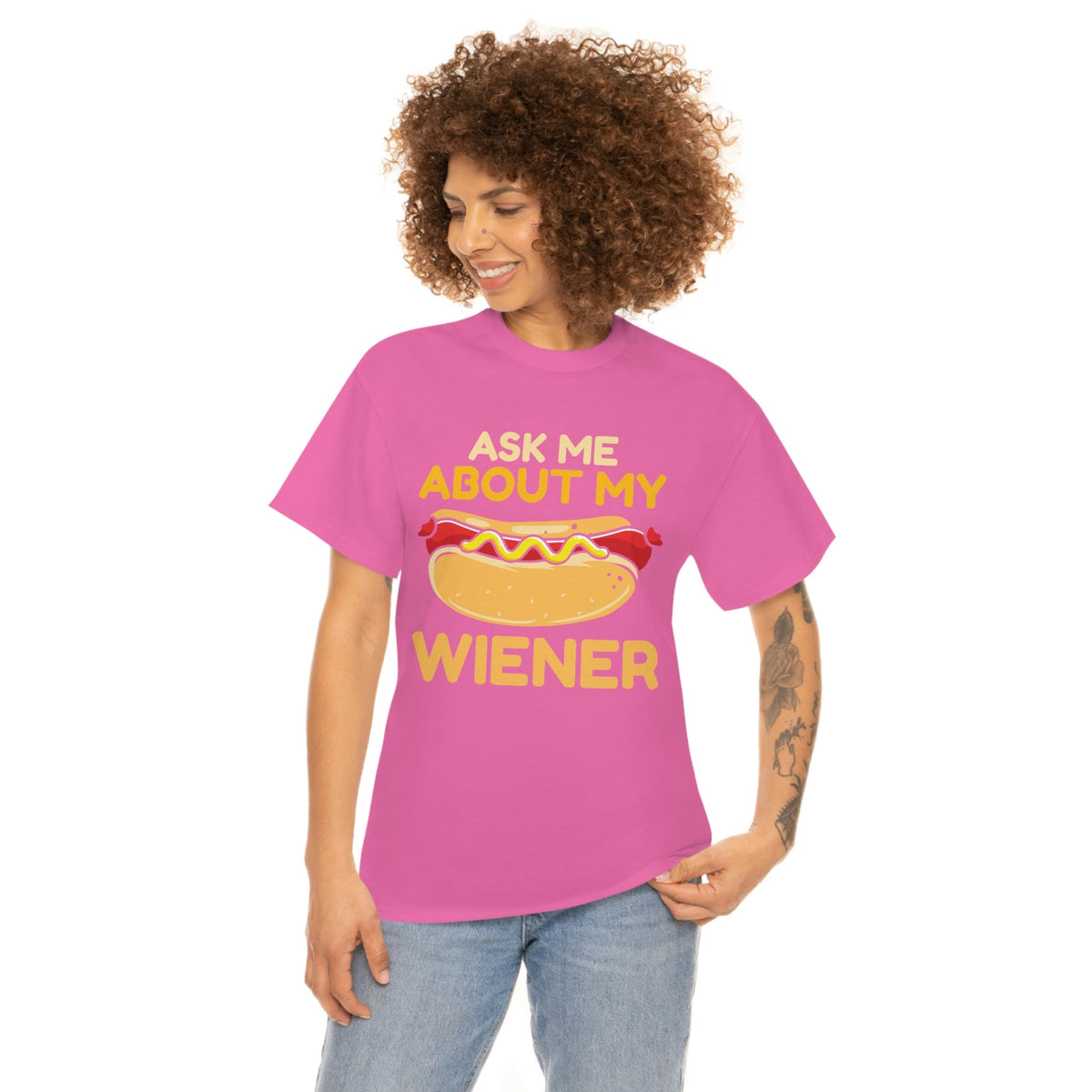 Ask Me About My Weiner Unisex Heavy Cotton Tee