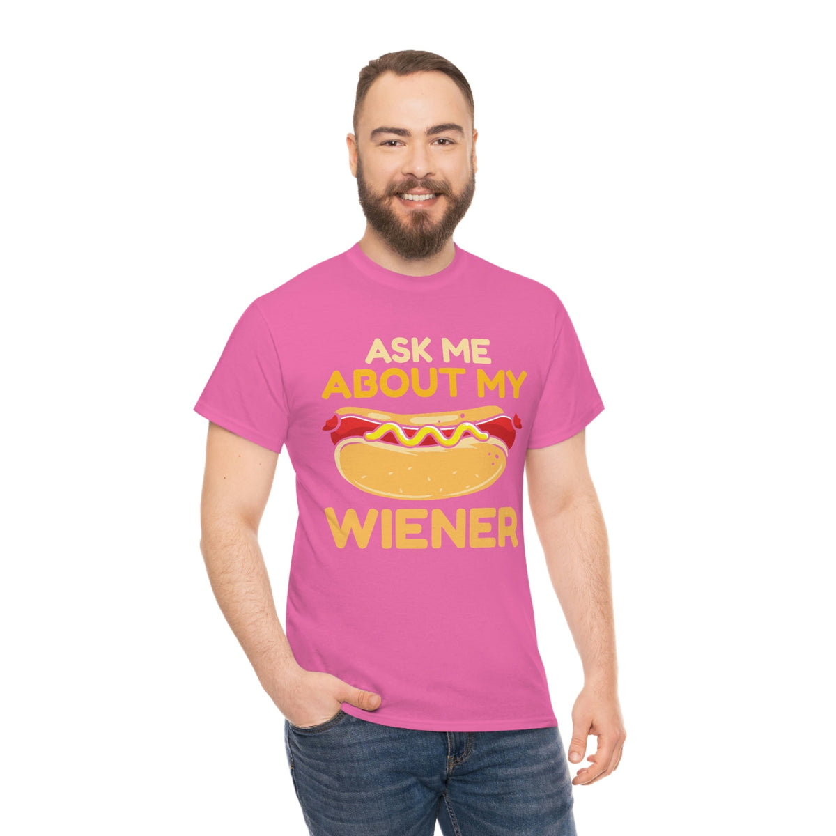 Ask Me About My Weiner Unisex Heavy Cotton Tee