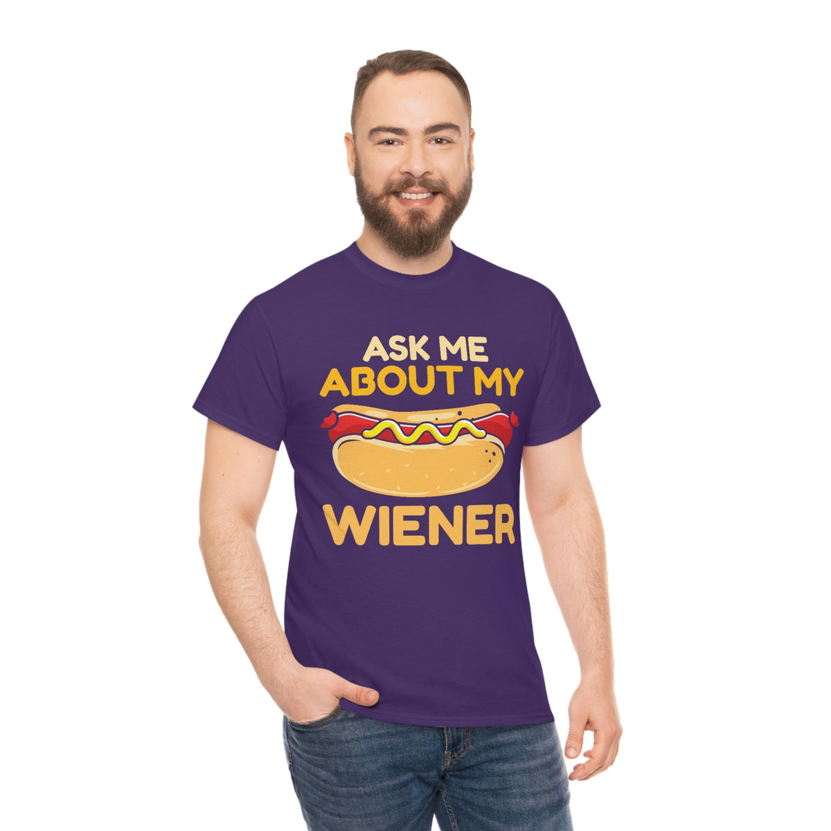 Ask Me About My Weiner Unisex Heavy Cotton Tee