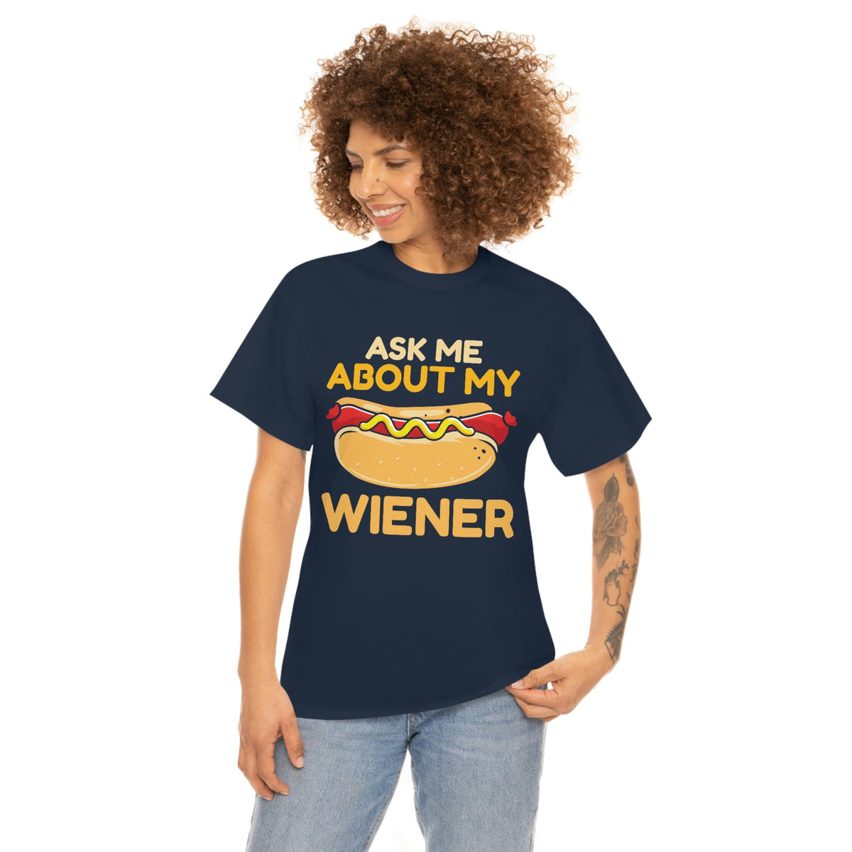 Ask Me About My Weiner Unisex Heavy Cotton Tee