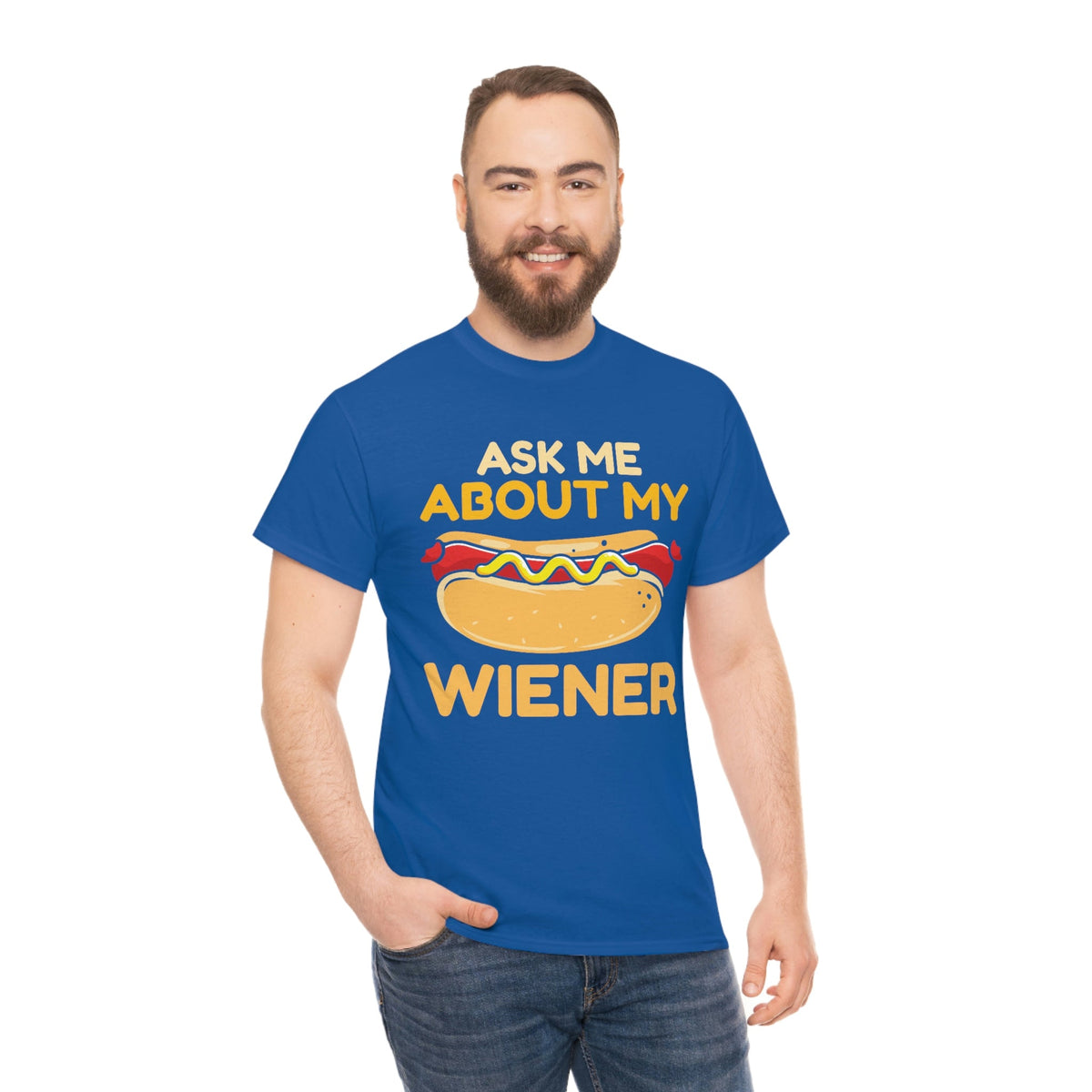 Ask Me About My Weiner Unisex Heavy Cotton Tee