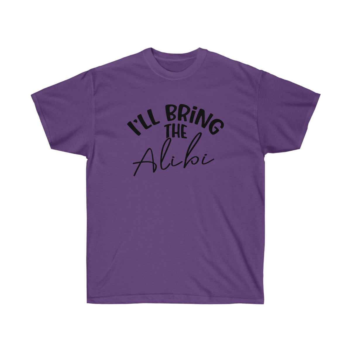 Bachelorette & Girls Night Out T-Shirt Party Bundle Purple I'll Bring The Alibi