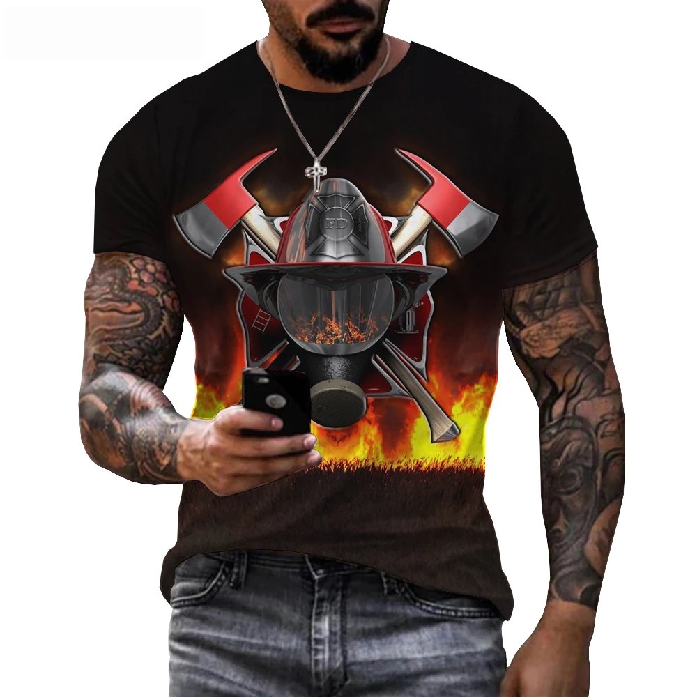 Badass Firefighter 3D Sublimated T-Shirt - Salty Medic Clothing Co.