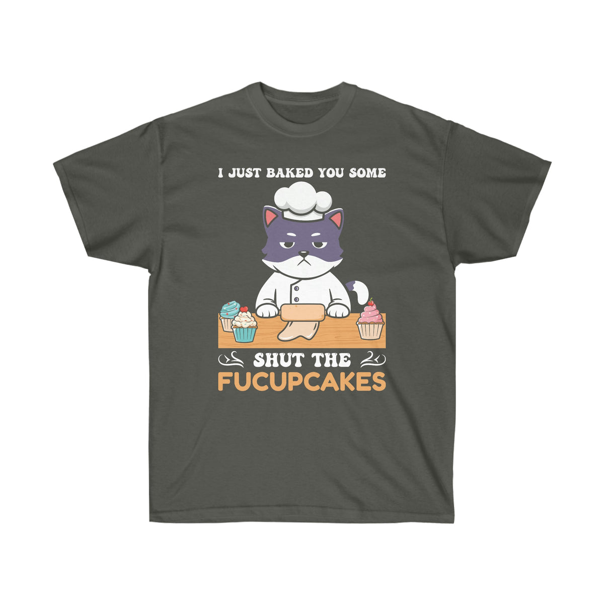 Baked You Some Shut the Fucupcakes Ultra Cotton Tee Charcoal